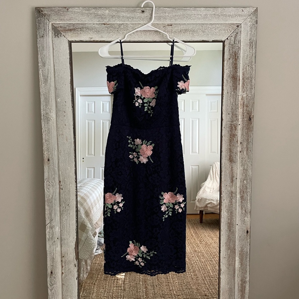 Nicole Miller Navy Lace Dress